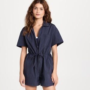 SWEATY BETTY London Anytime Short-Sleeve Navy Blue Romper SZ SMALL NWT